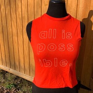 goodhyouman Red Graphic Sleeveless Tank